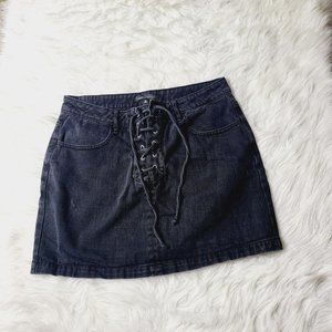Kendall and Kyle Womens Black Denim Jean Mini Skirt
